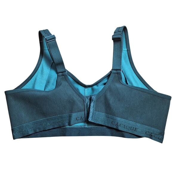 Cacique Lane Bryant 42D Dark Green Lace Unlined Full Coverage Wireless Bra - Picture 2 of 6